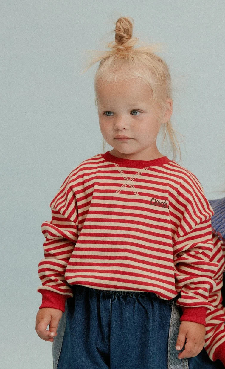 Claude & Co. - Jamie Crimson Stripe Long Sleeve Tee