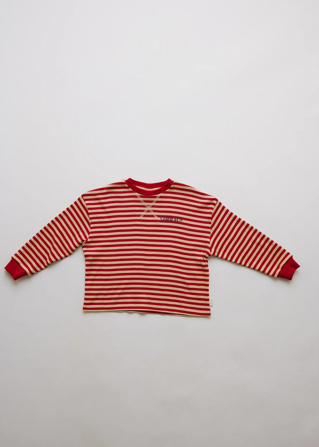 Claude & Co. - Jamie Crimson Stripe Long Sleeve Tee