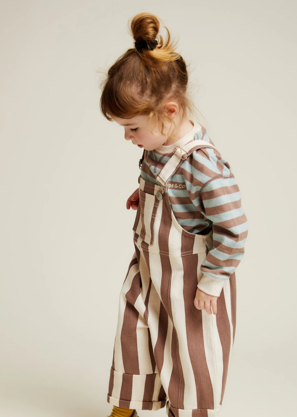 Claude & Co - Blythe Choc Stripe Dungaree