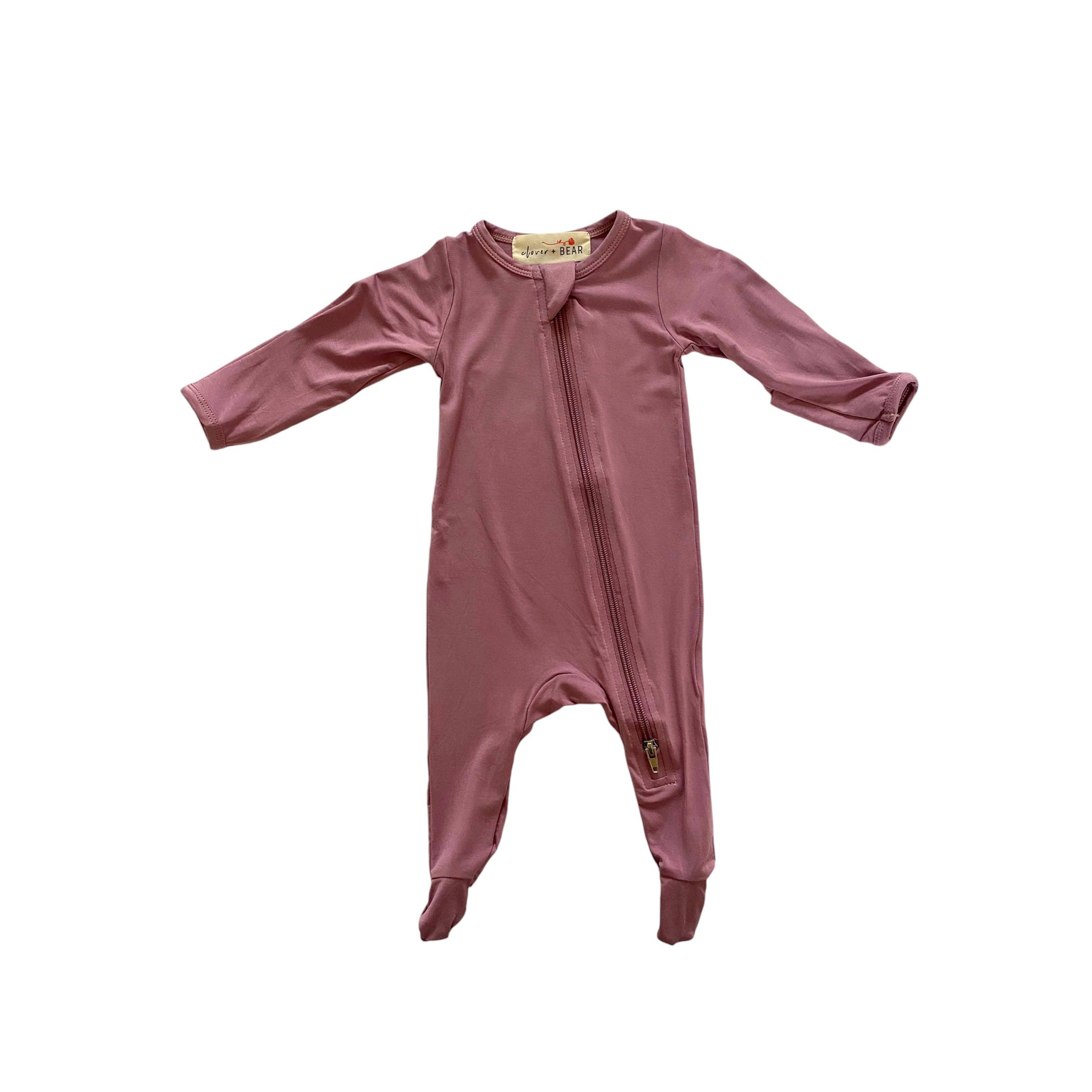plumbaby onesie with a zipper on a white background