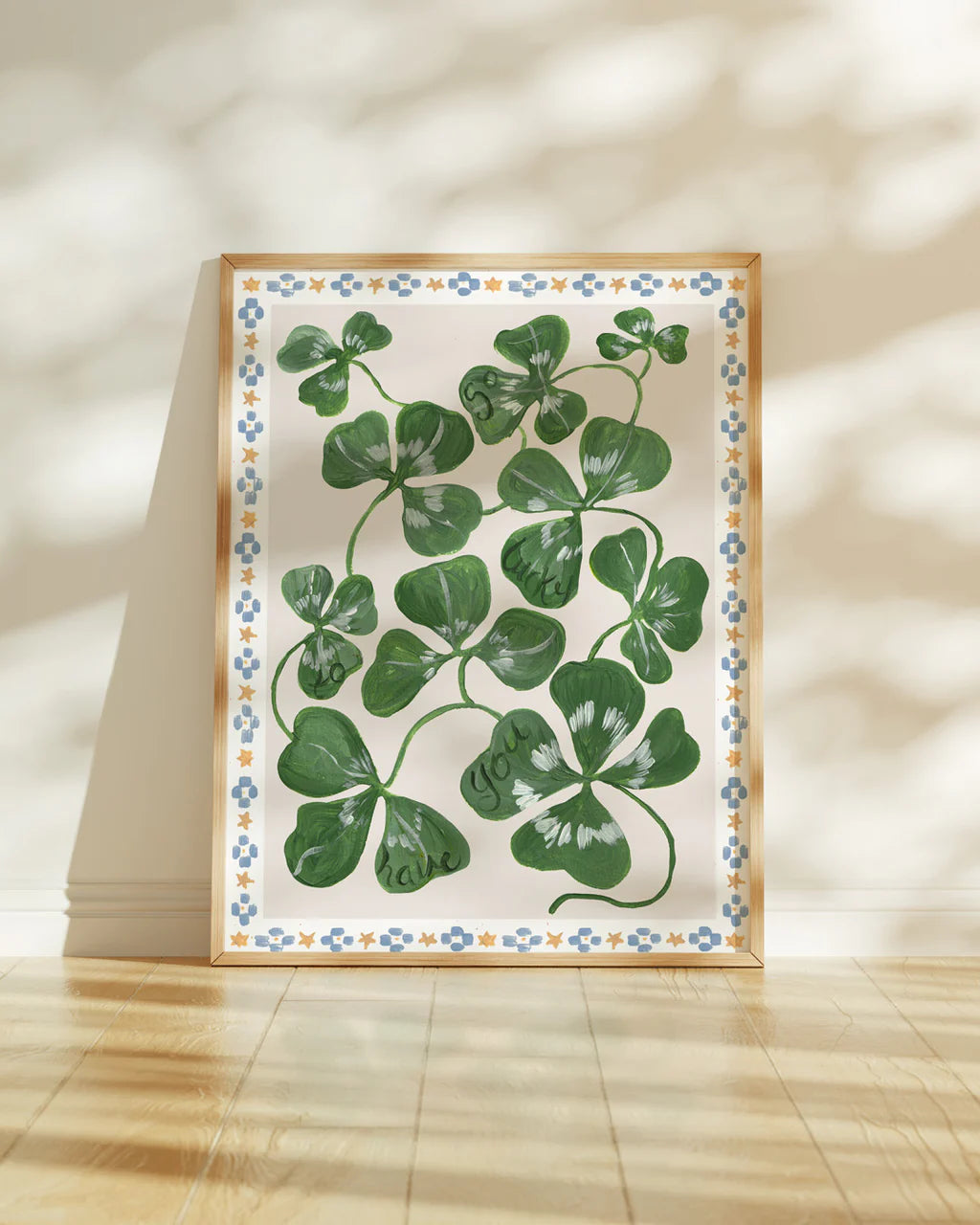'So Lucky To Have You' Clover Leaf Art Print