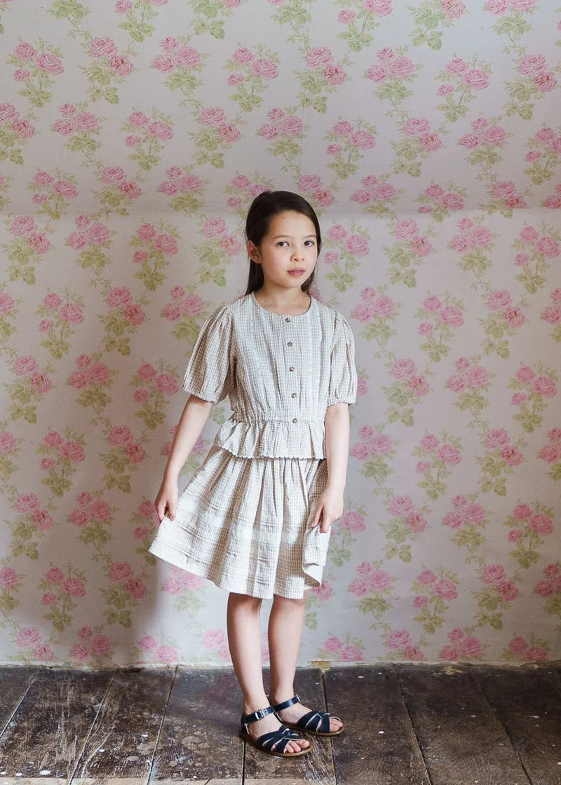 Little Cotton Clothes - Straw Check Ira Skirt