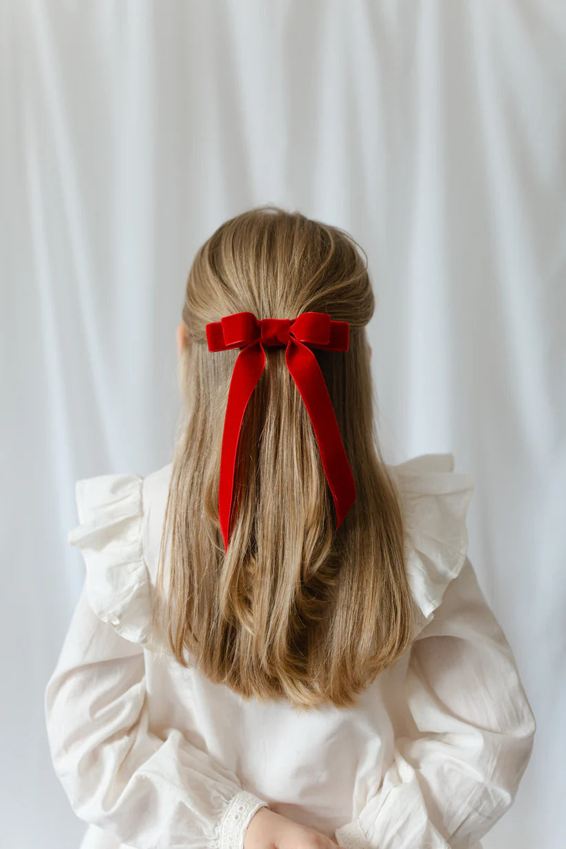 Handmade Large Velvet Bow Clip
