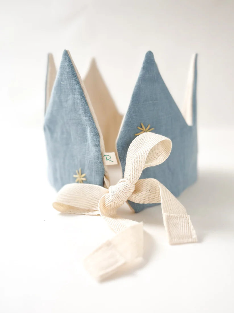 Blue Linen Heirloom Party Crown