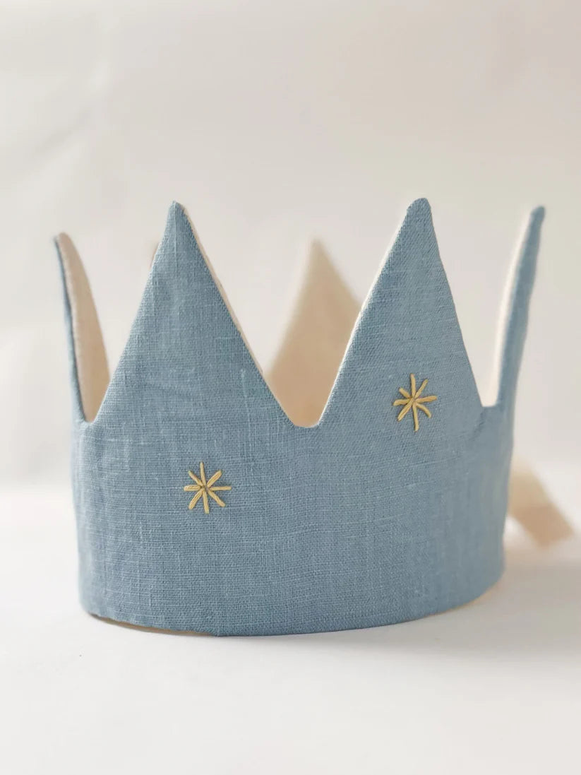 Blue Linen Heirloom Party Crown