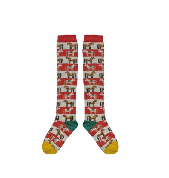 Mabli - Zorse Long Socks - Redcurrant