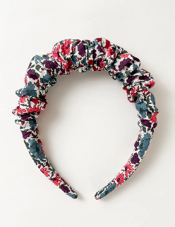 Runaround Retro - Ruffled Hairband in Liberty Poppy & Daisy
