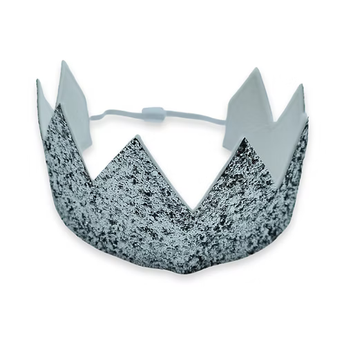 Silver glitter crown on a white background