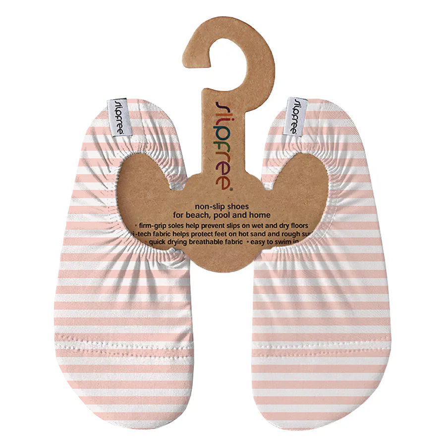 Slipfree - Kids Pink Stripe Soft Sole Non-Slip Swim Shoes