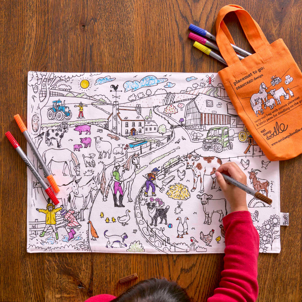 Farmyard Placemat to go – Colour-in Craft Kit