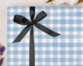 Blue Gingham Wrapping Paper Sheet