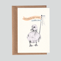 Duckling Welcome to the World Card in Pink