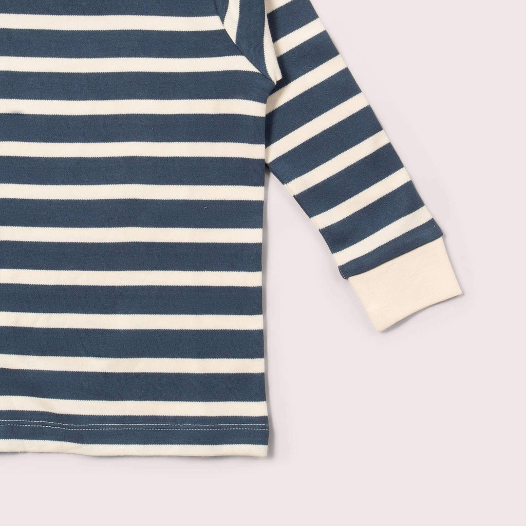 Little Green Radicals - Midnight Blue Striped Long Sleeve T-Shirt