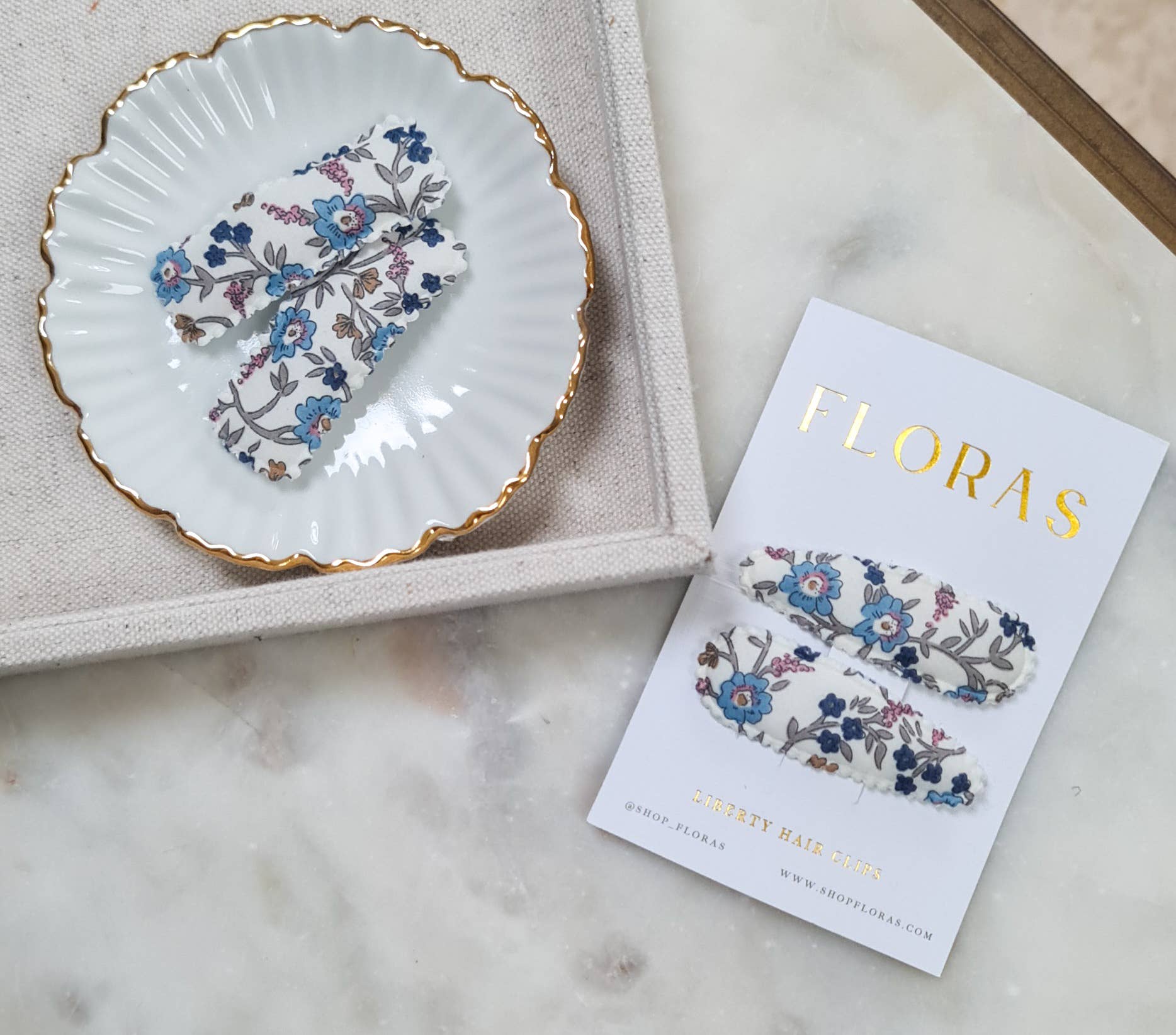 Almond Scallop Clips - Liberty Hannah Fay C