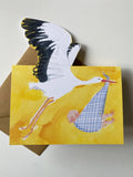 'Stork' Mantelpiece Greetings Card