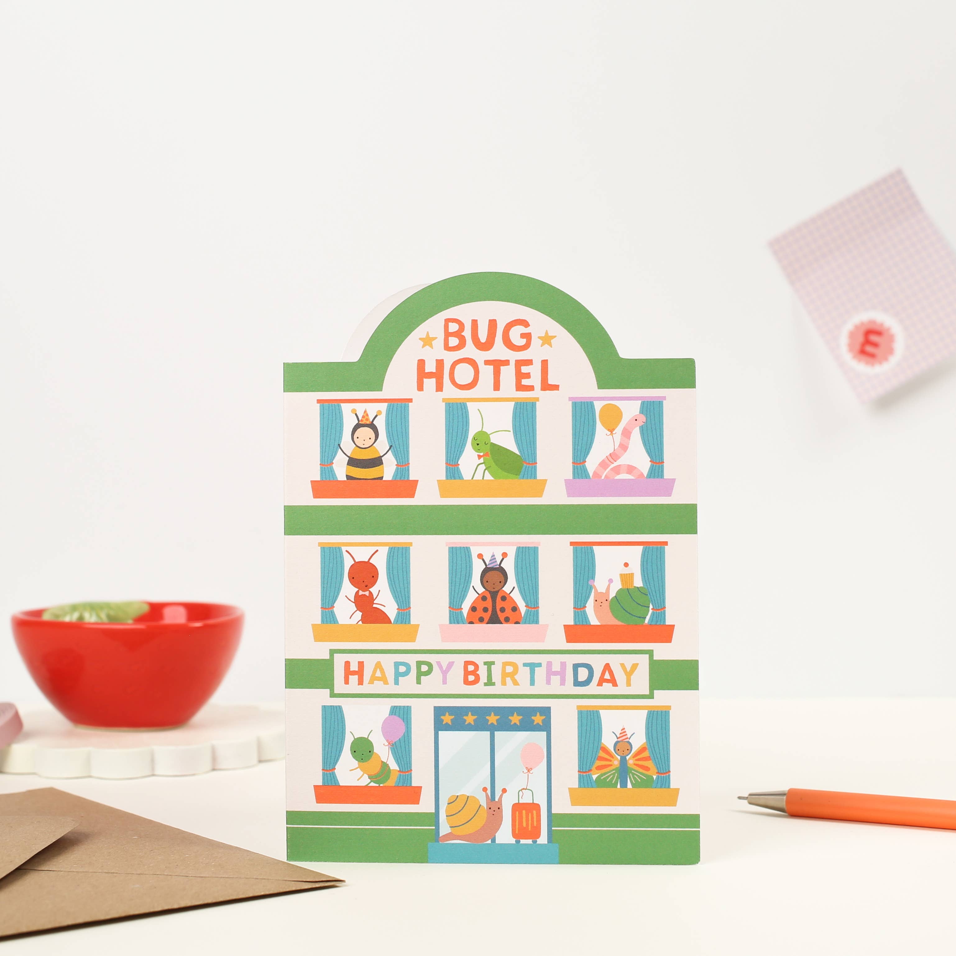 Playful Bug Hotel Birthday Card