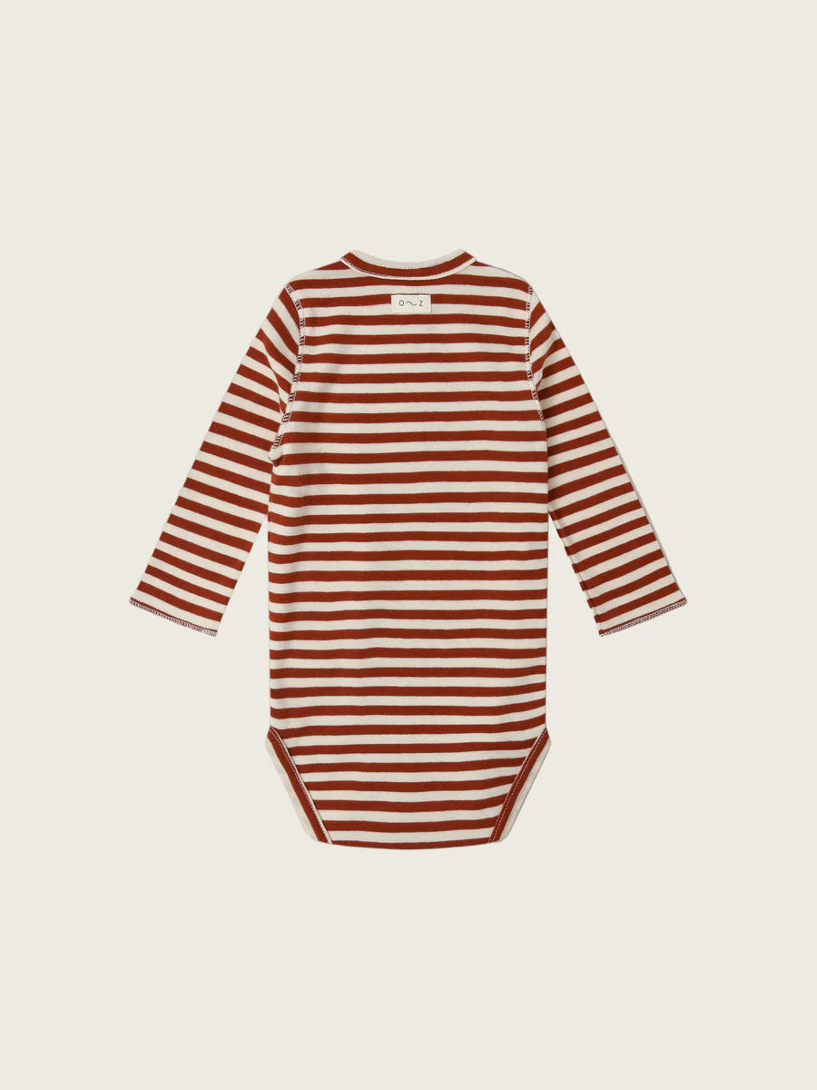 Organic Zoo - Organic cotton Paprika Stripes Wrap Bodysuit