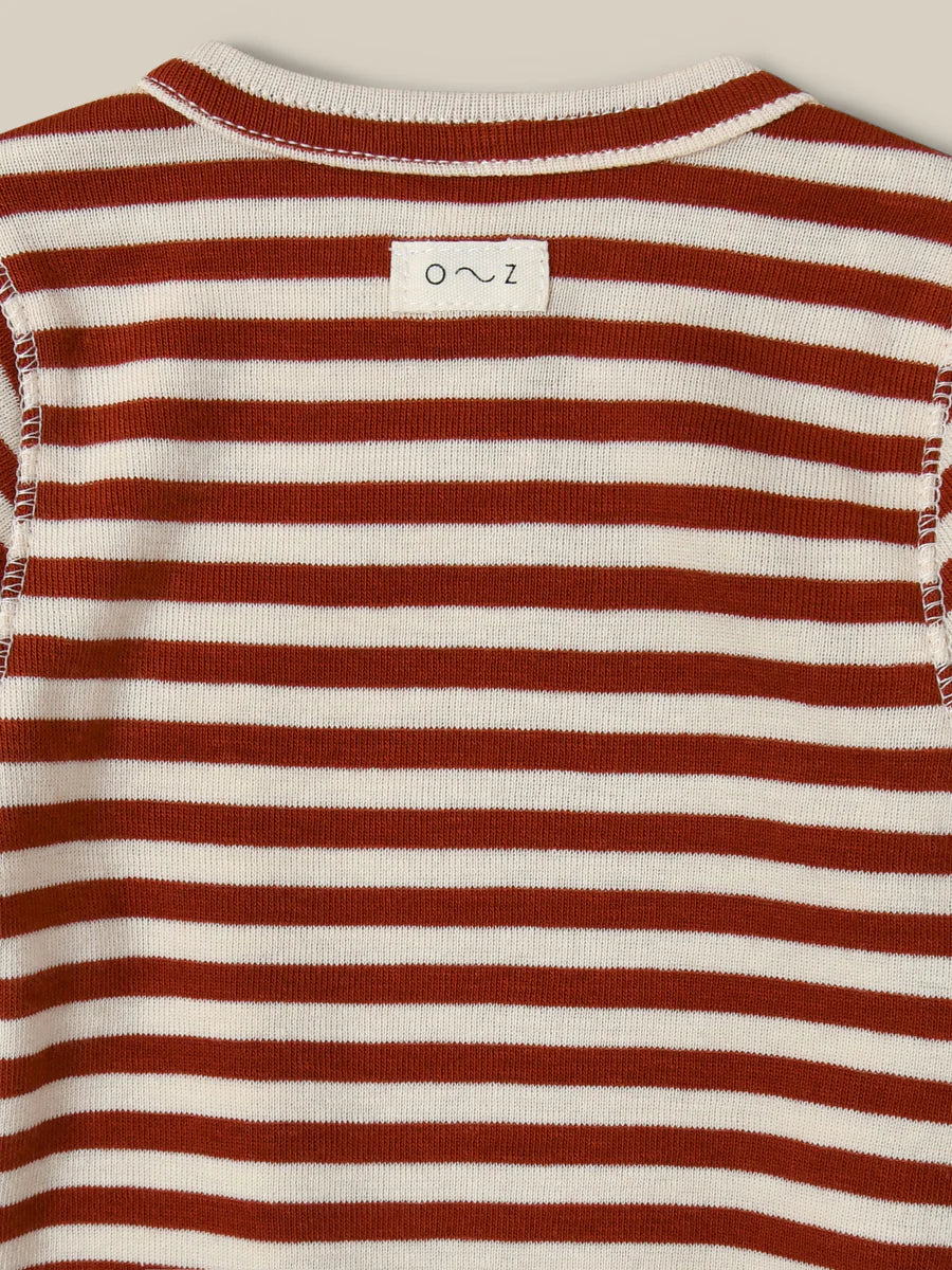 Organic Zoo - Organic cotton Paprika Stripes Wrap Bodysuit