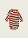 Organic Zoo - Organic cotton Paprika Stripes Wrap Bodysuit