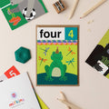 Frog Four 4th Birthday Card