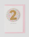 Birthday Card with Liberty 'Betsy Ann' Badge Age 2