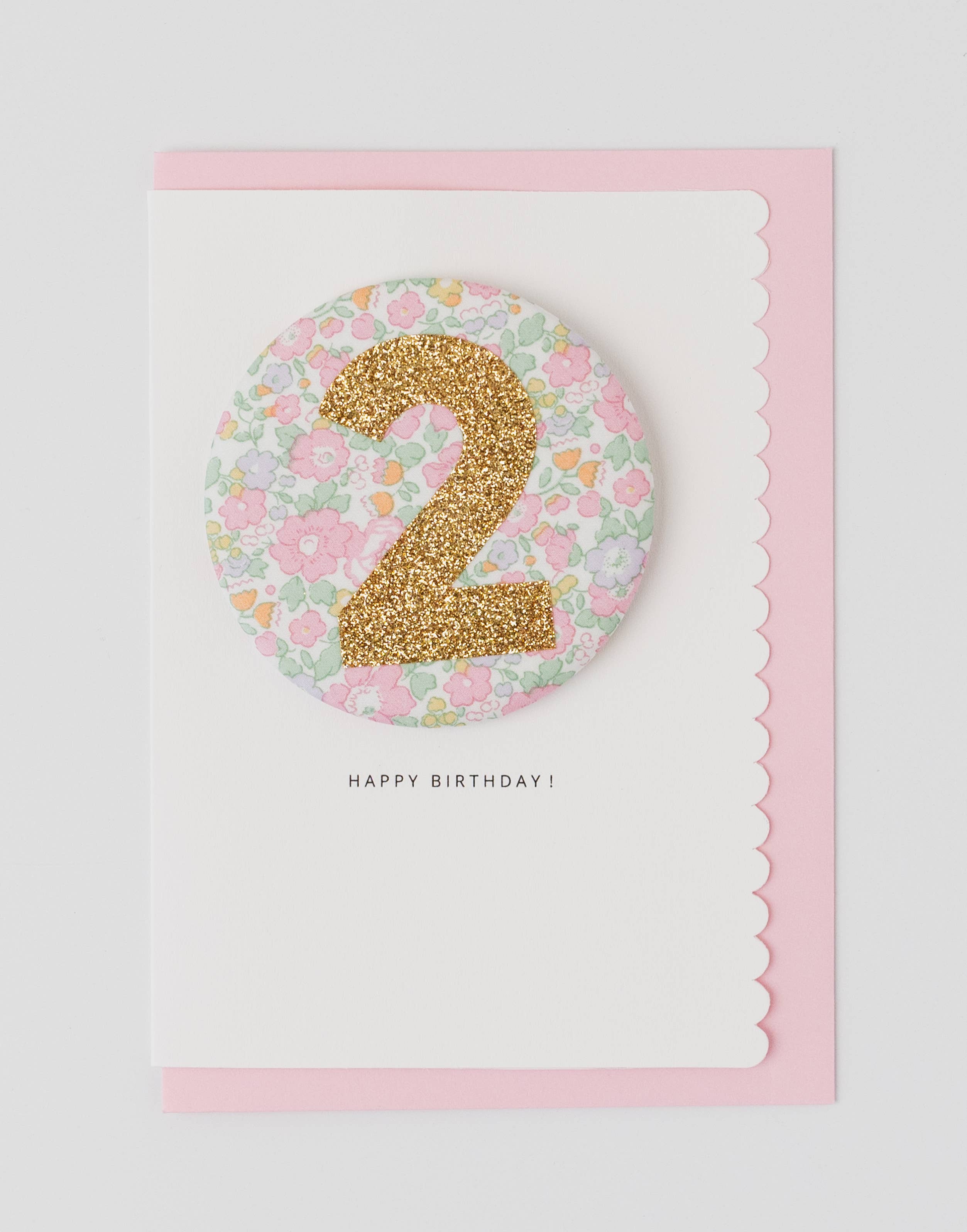 Birthday Card with Liberty 'Betsy Ann' Badge Age 2