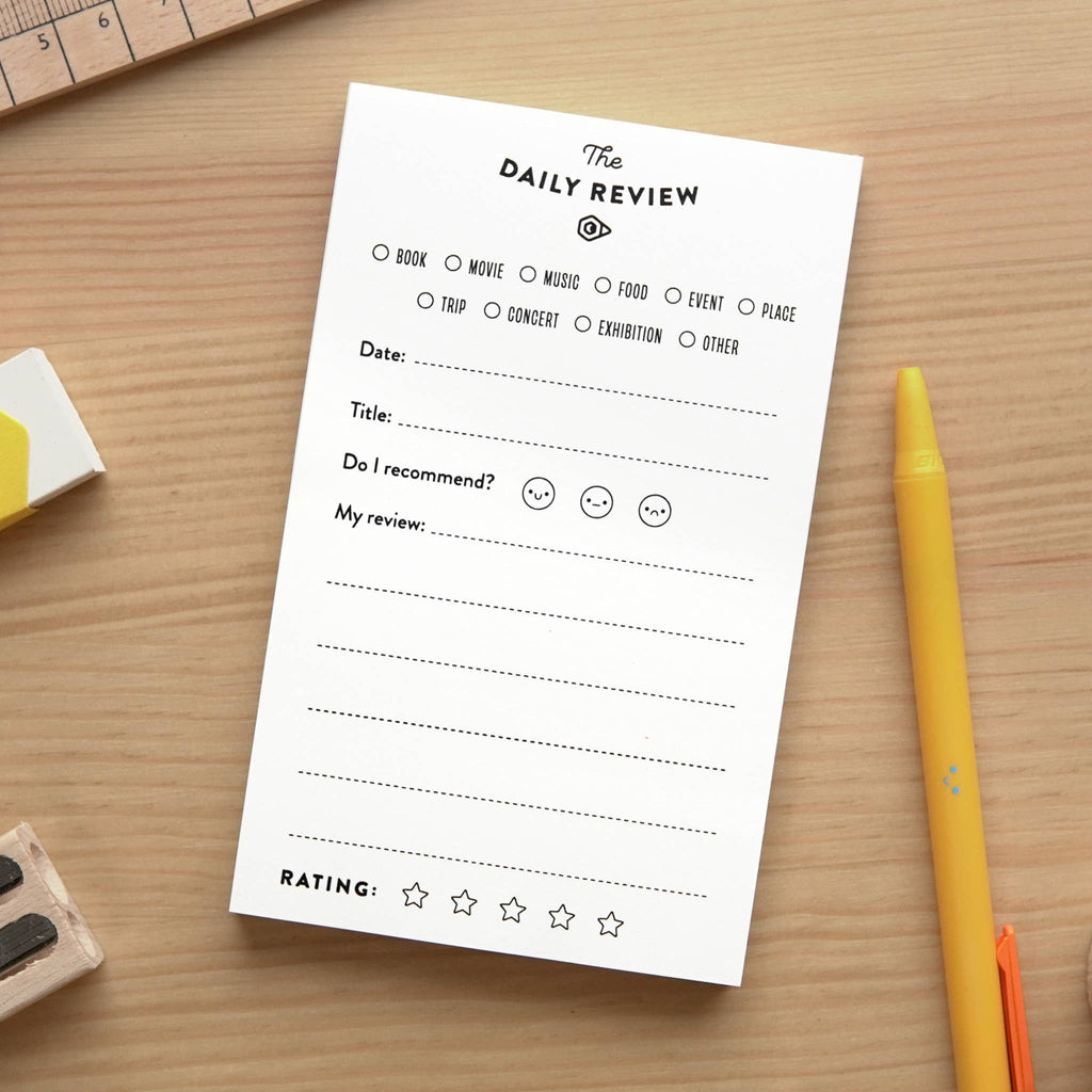 The Daily Review Creative Writing Notepad - Handmade in UK