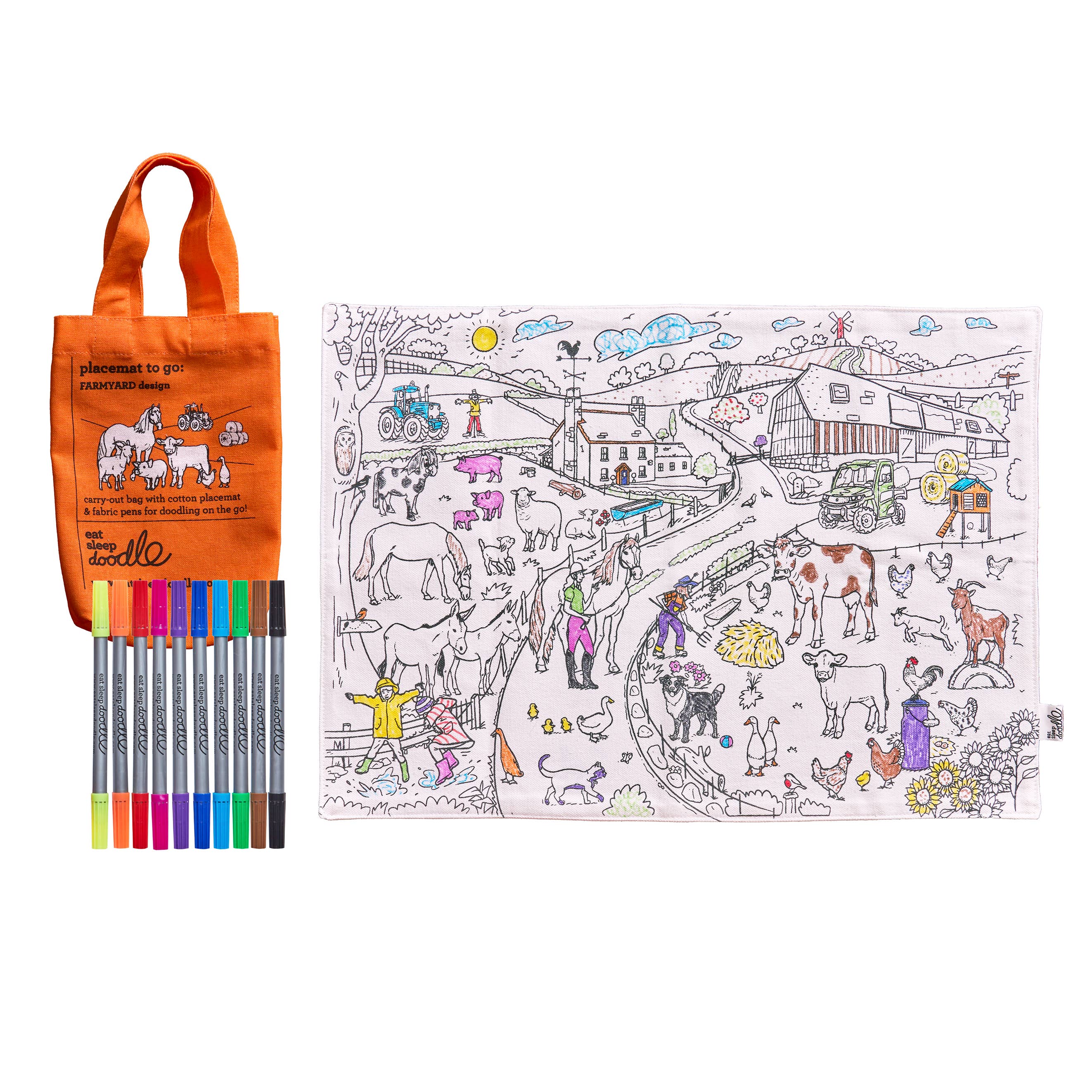 Farmyard Placemat to go – Colour-in Craft Kit