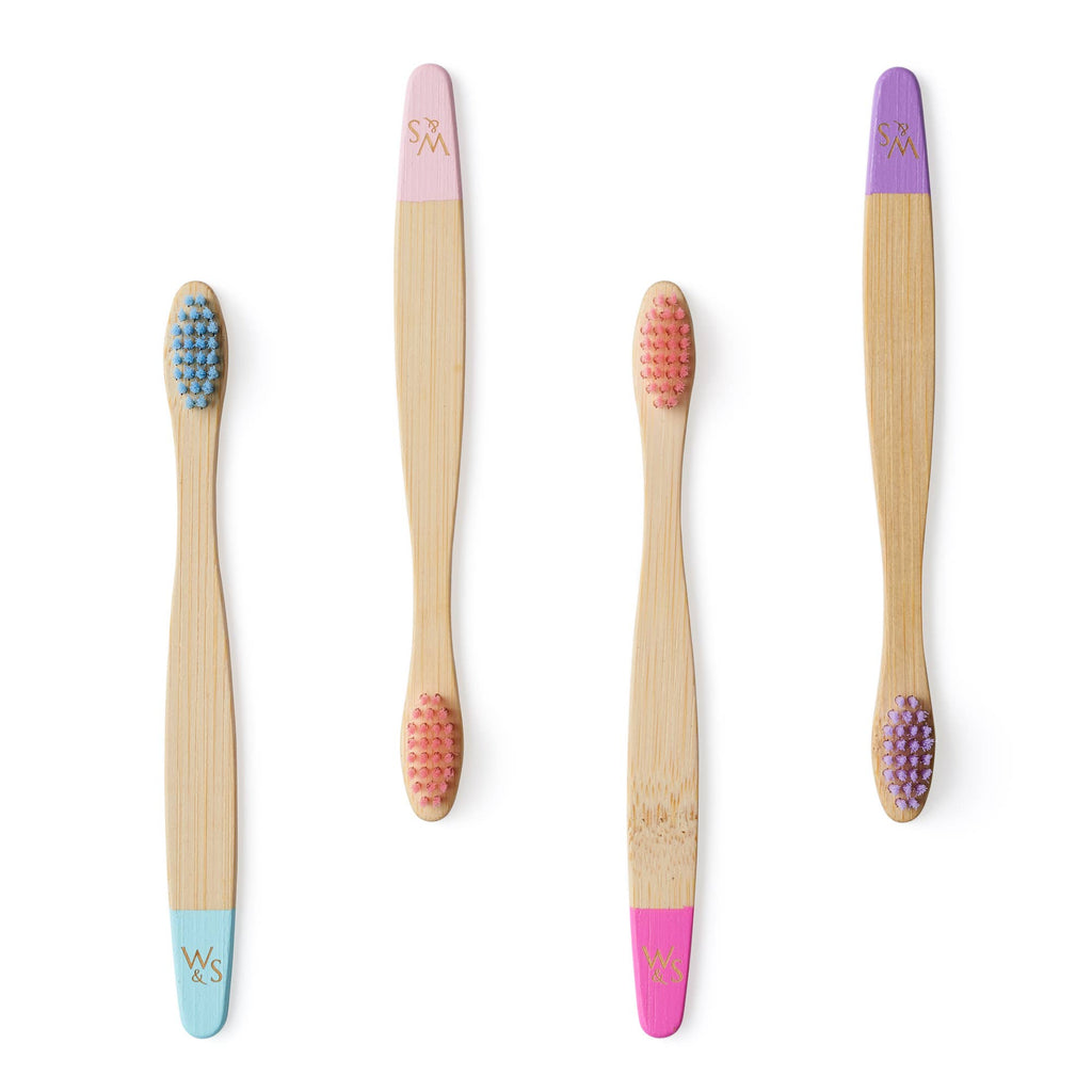 Children's 3yrs+ Bamboo Toothbrush (4 Pack) - Candy