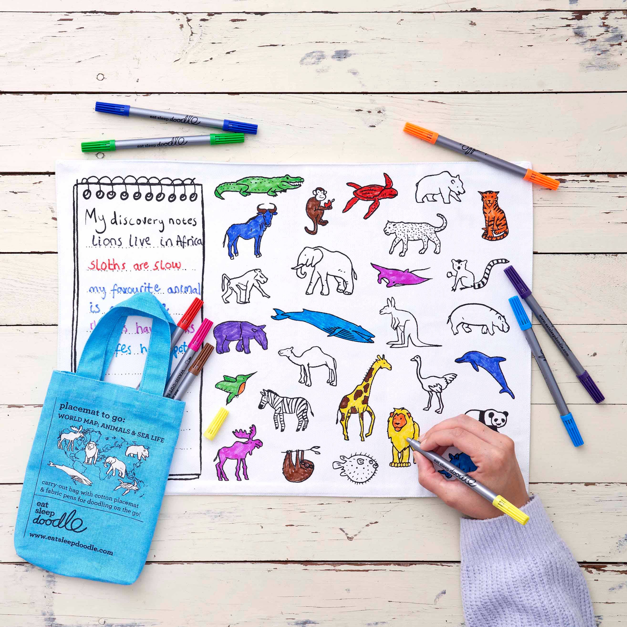 World Map Placemat to Go - Colouring Craft Kit