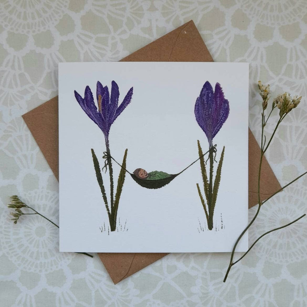 Crocus Baby Greeting Card | New baby card | Birth | Nature 
