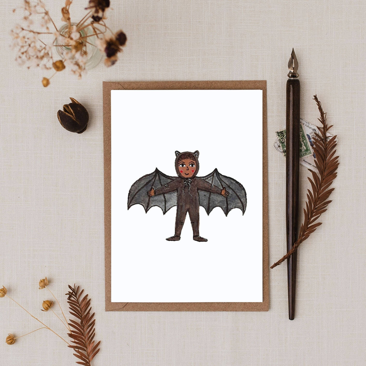 Bat Child Greetings Card