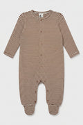Sleepy Doe - Organic Cotton Chocolate Striped Sleepsuit