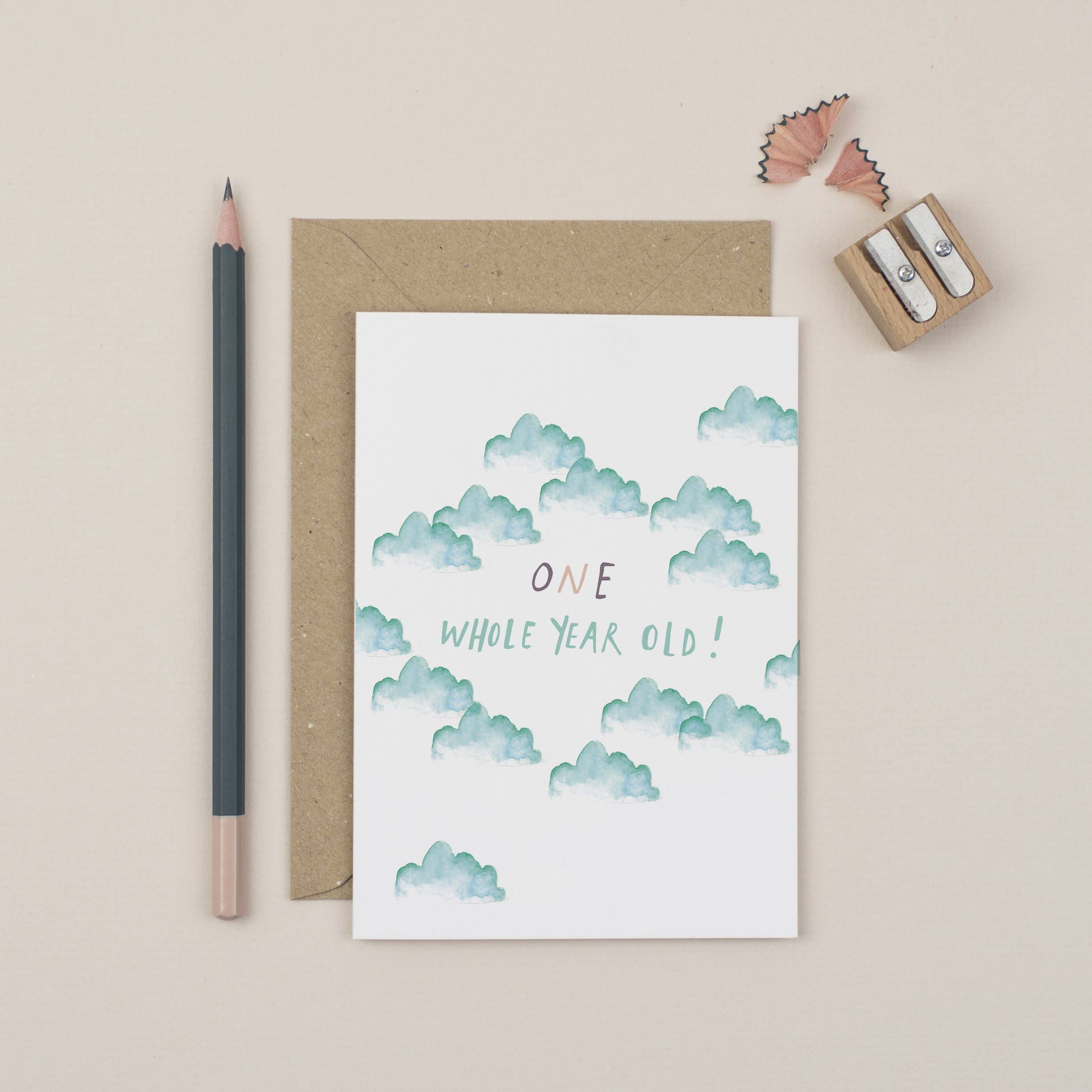 Cloud First Birthday Card