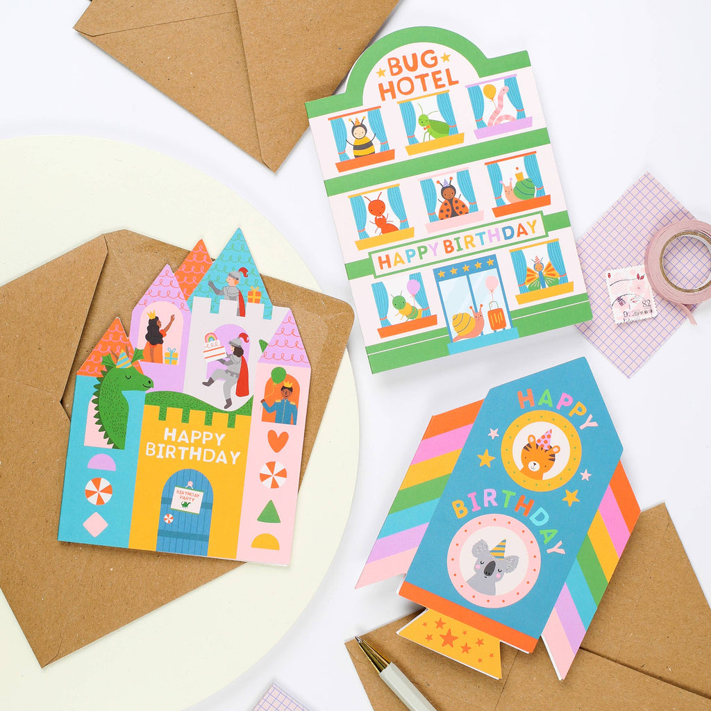 Playful Bug Hotel Birthday Card