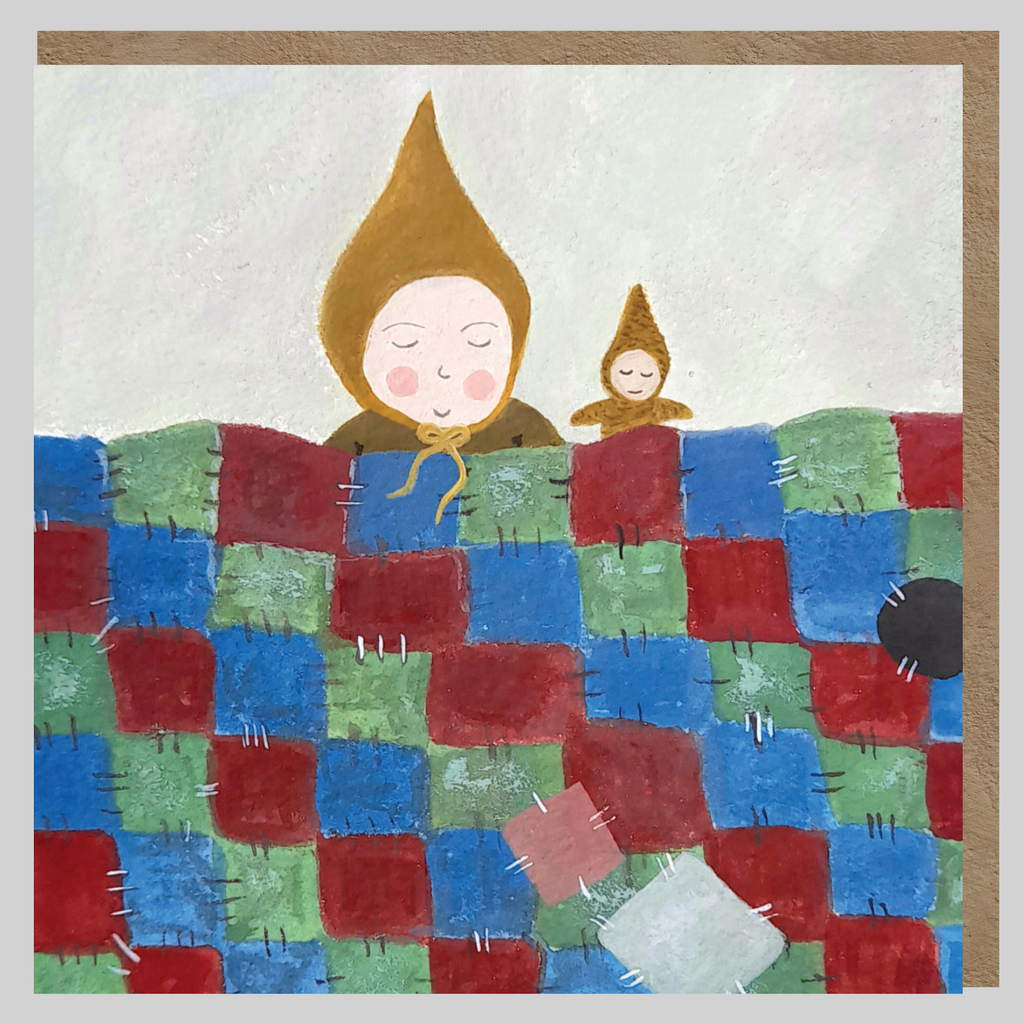 Patchwork Blanket Greeting card | Birth announcement | Baby