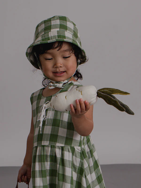 Organic Zoo - Dill Gingham Bucket Sun Hat