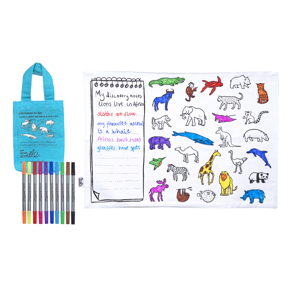 World Map Placemat to Go - Colouring Craft Kit