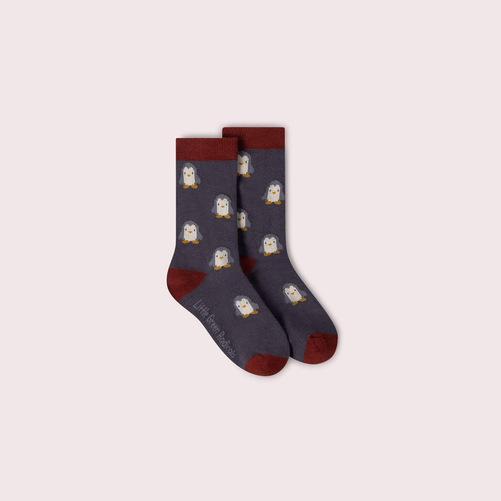 Little Green Radicals - Blue Penguins Ankle Socks (3 Pack)