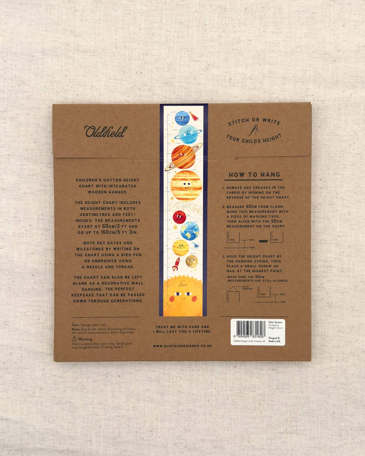 Solar System Children's Fabric Height Chart