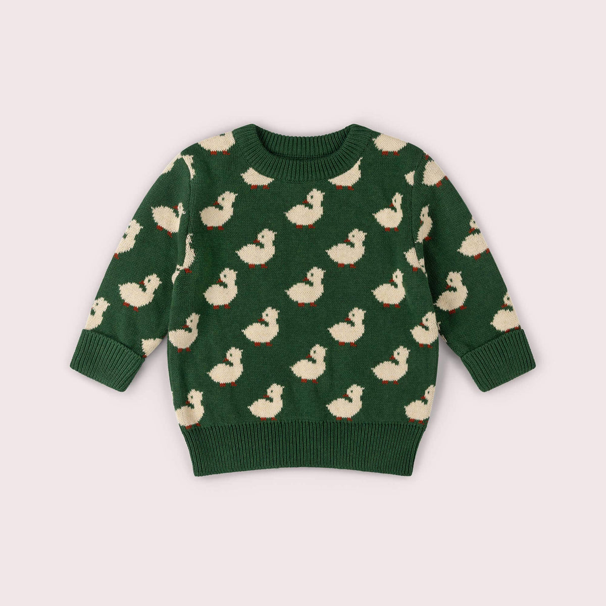 Little Green Radicals - Olive Ducks Snuggly Knitted Jumper