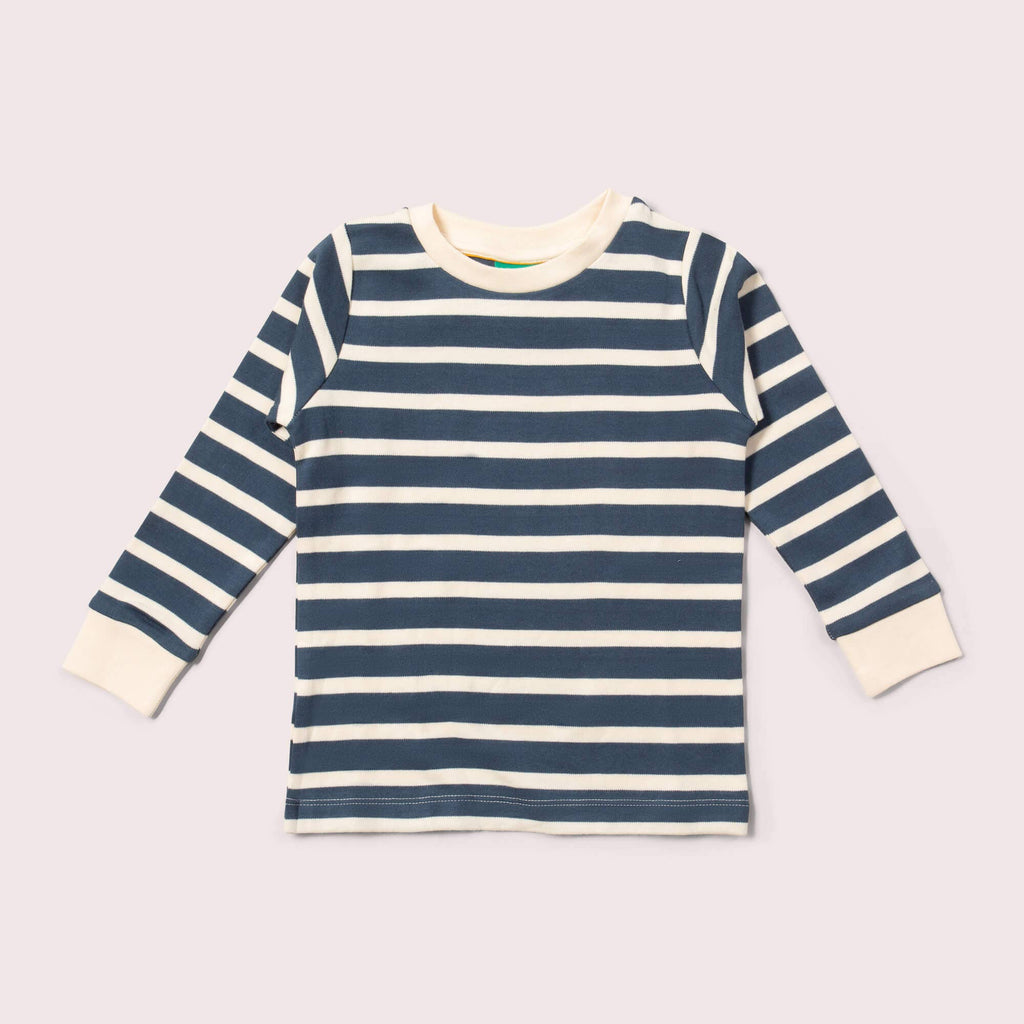 Little Green Radicals - Midnight Blue Striped Long Sleeve T-Shirt