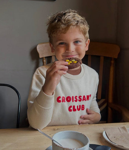 Wexbaby - 'Croissant Club' Kids Sweatshirt in Natural